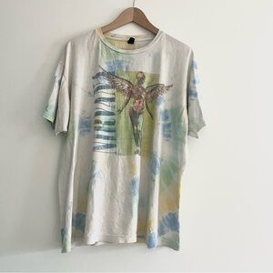 Nirvana In Utero Band Tee TShirt Tie Dye Blue Yellow Green Faded Men’s XL Grail